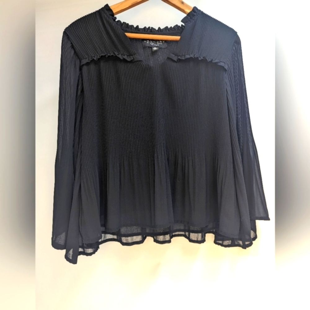 Laundry by Shelli Segal Los Angeles Black Oversize Blouse Size XS